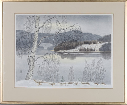 PER JULIUS. färglitografi, provtryck, signerad.
