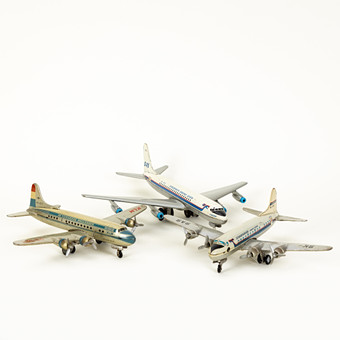 ARNOLD, three small tin toys / aeroplanes, Germany, 1950s-1960s (3).