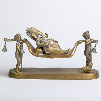 BRASS FIGURE OF LORD GANESHA.