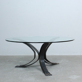 Coffee Table der 1970er Jahre, Metall und Glas, Italien.