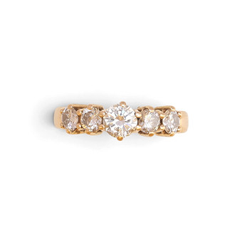 DIAMOND five-stone ring.