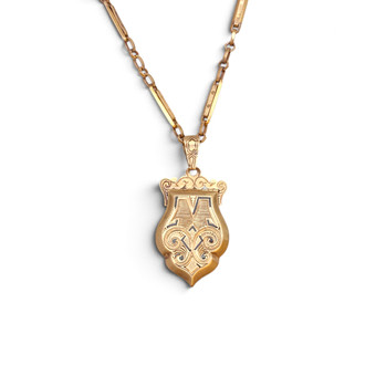 ALFONSINE locket pendant in gold, late 19th century.