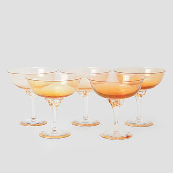 ÅSA JUNGNELIUS. Glas, 5 stycken, "Sugar Dandy", limited edition 300, Kosta Boda.