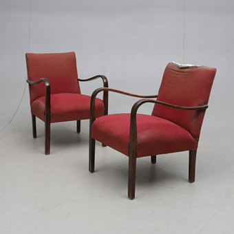 FÅTÖLJER, 1 par, 1930-tal.