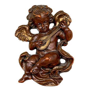Putto avec guitare en cire