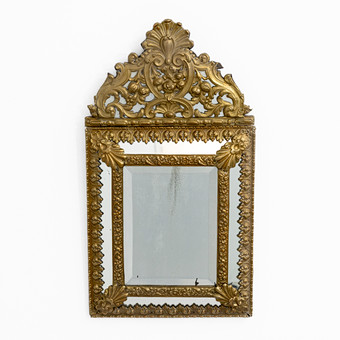 SPEGEL, barockstil, metall på trä samt glas, 1900-tal.