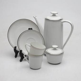KAFFESERVIS, ca 32 delar, Porslin, Porzellanfabrik Oscar Schaller & Co. Nachfolger Bavaria.