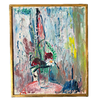 DAGNY CASSEL. "Blomsterstilleben" Olja på duk.