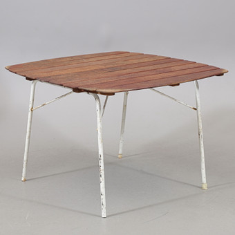 TRÄDGÅRDSBORD, teak/stål, 1960/70-tal.