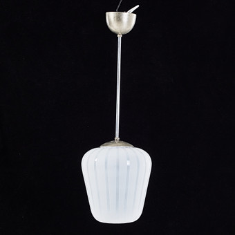 TAKLAMPA, Swedish Modern, kupa i frostad glasmassa, 1930/40-tal.