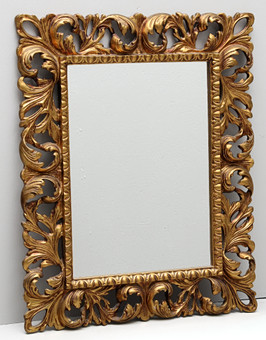 SPEGEL, bronserad med floral dekor, 1900-tal.
