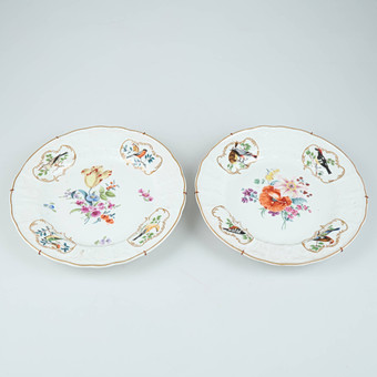 TALLRIKAR, 2 st, Porzellanmanufaktur Ludwigsburg/Meissen, 1800-tal, Tyskland.