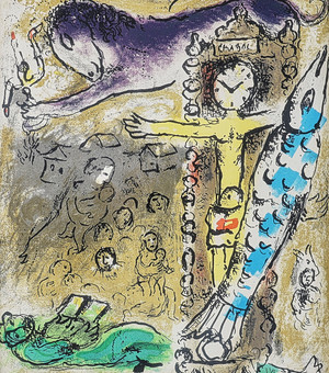 MARC CHAGALL. EFTER. Färglitografi ur boken "Chagall", JACQUES LASSAIGNE.