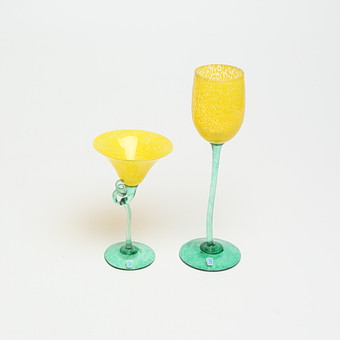 POKALER 2 st, glas, Johansfors.