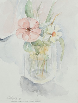 BENGT ÖDMAN. Akvarell, blomsterstilleben, signerad, daterad -98, "Efter original av Inga Vahlfridsson".