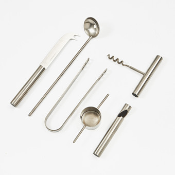 ARNE JACOBSEN. Barset, rostfritt stål, Cylinda-line, Stelton Danmark.