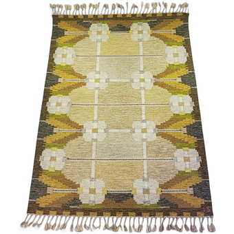 INGEGERD SILOW. Röllakan, ull, varp av lin, ca 227 x 168 cm, monogramsignerad IS, Axeco.