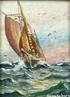 KARL GUSTAV HOLMBERG. OLJA PÅ PANNÅ, signerad.