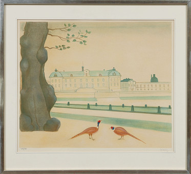 EINAR JOLIN. Drottningholms slott, färglitografi, signerad och numrerad 350/360.
