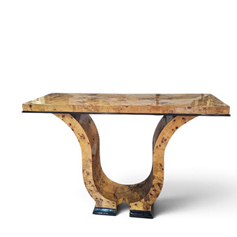 Cónsola Art Decó en madera de raíz.