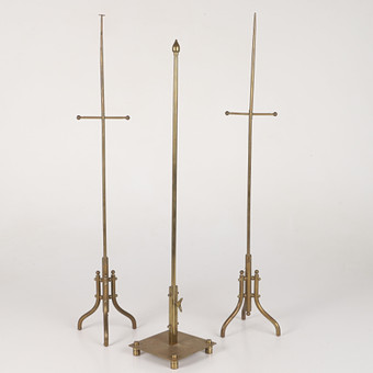 BORDSFLAGGSTÄNGER, 3 stycken, mässing, 1900-tal.
