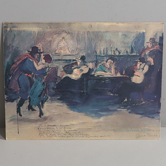 EVERT TAUBE, tryck, "Tango i Dolores", 1965, signerad i tryck.