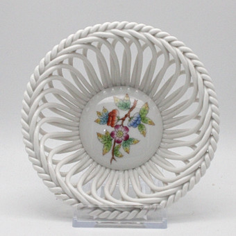 HEREND VICTORIA VBO, KOSZYK AŻUROWY, FORMA 7371, PORCELANA.