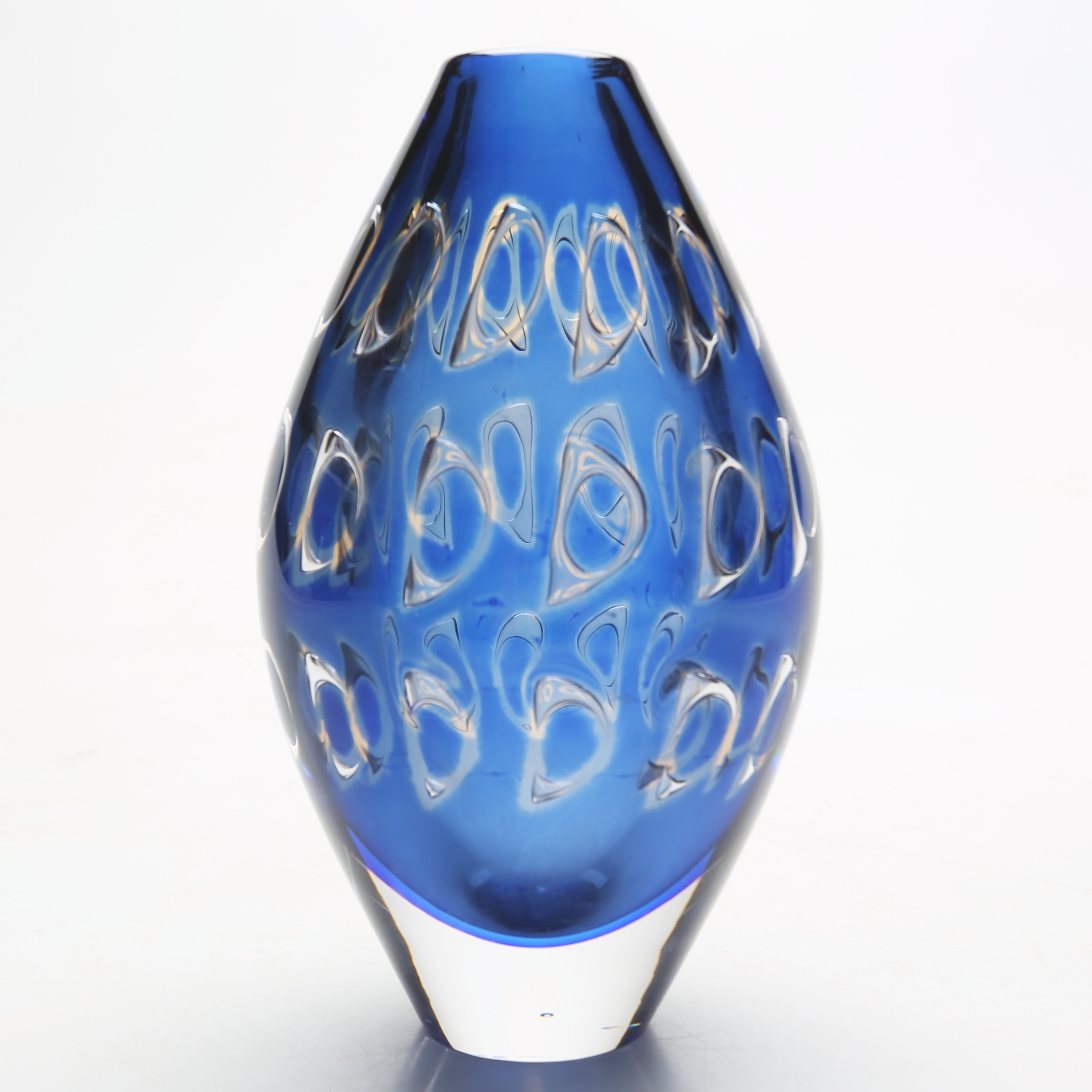 Ingeborg Lundin Vase Glass Ariel Orrefors Signed