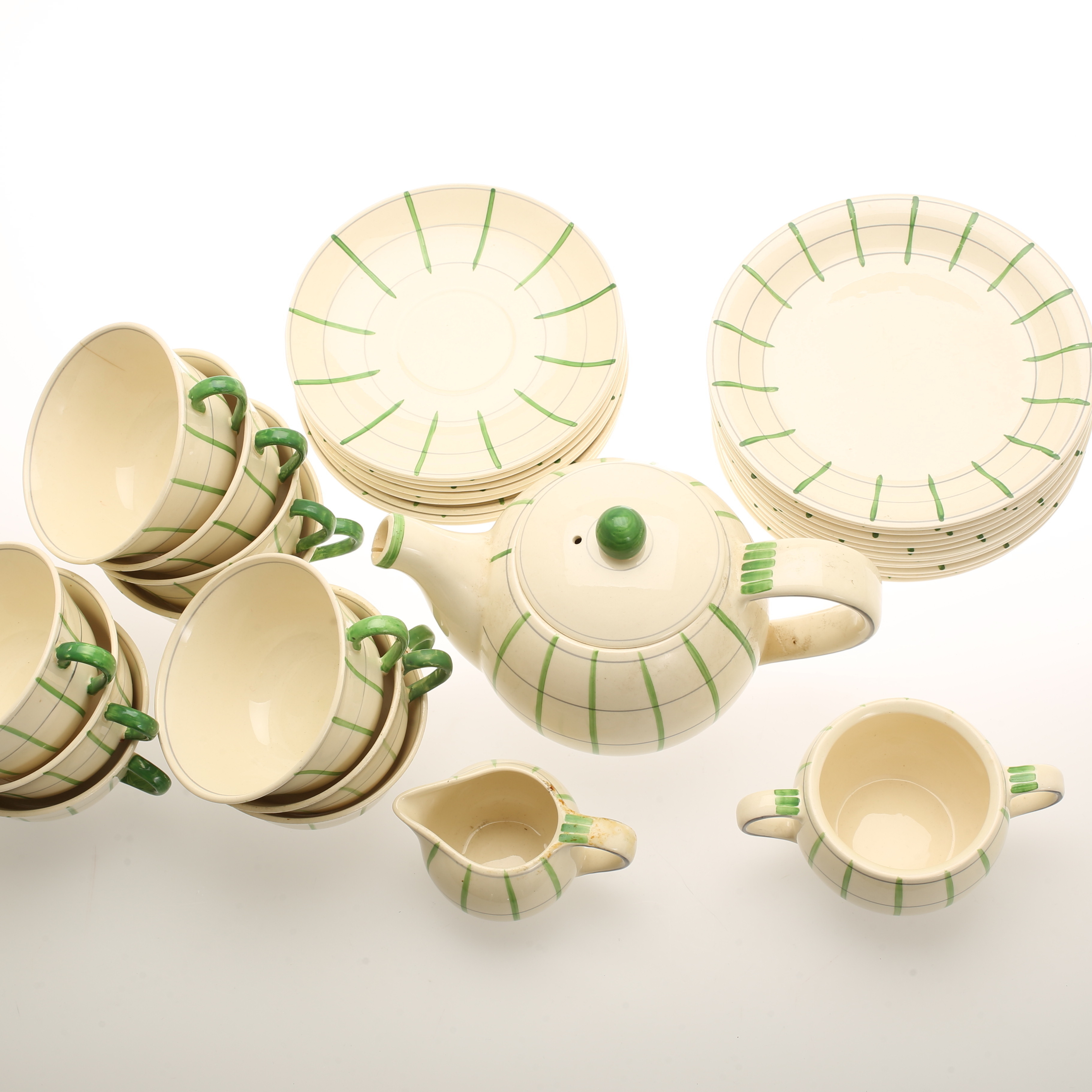 Images for 1092197. TEA SET PARTS, 25 parts, flintware, "Spaljé
