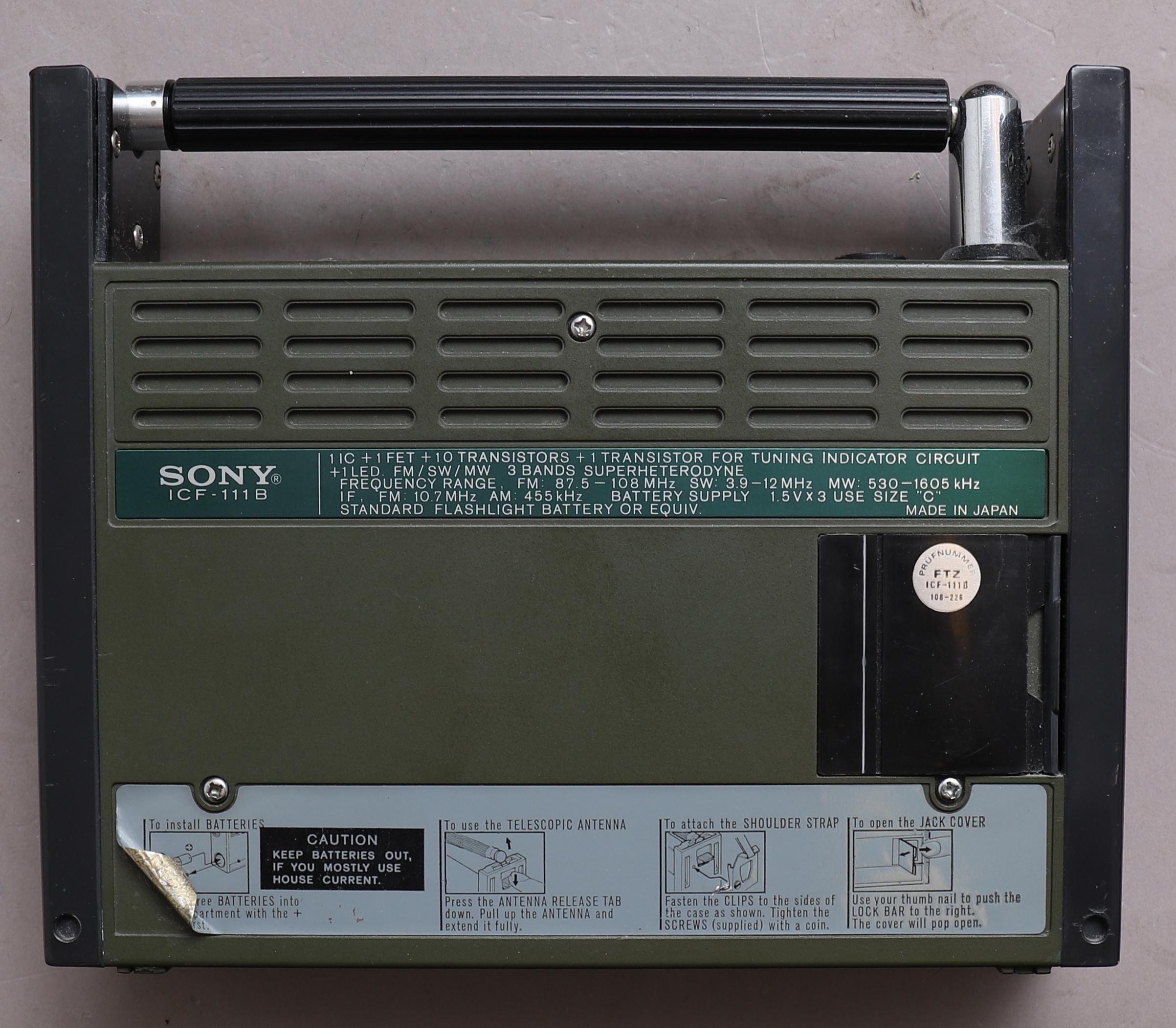 【訳アリ】SONY SOLID STATE SPORTS11 Vintage Sony Sports 11, ICF-111L All Weather Solid State