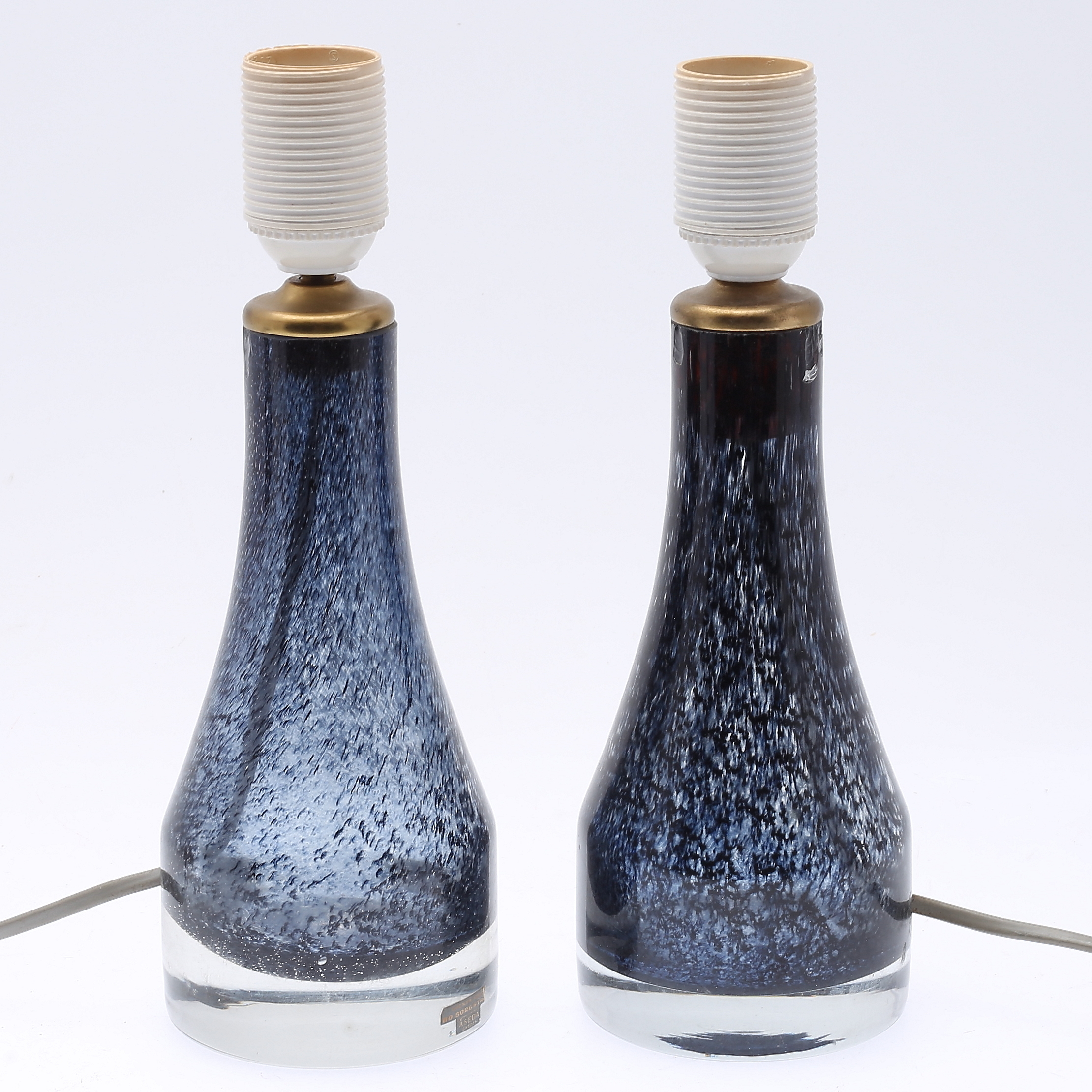 BORDSLAMPOR, 1 par, glas, Bo Borgström, Svensk Form, Åseda BORDSLAMPOR, 1 par, glas, Bo Borgström, Svensk Form, Åseda