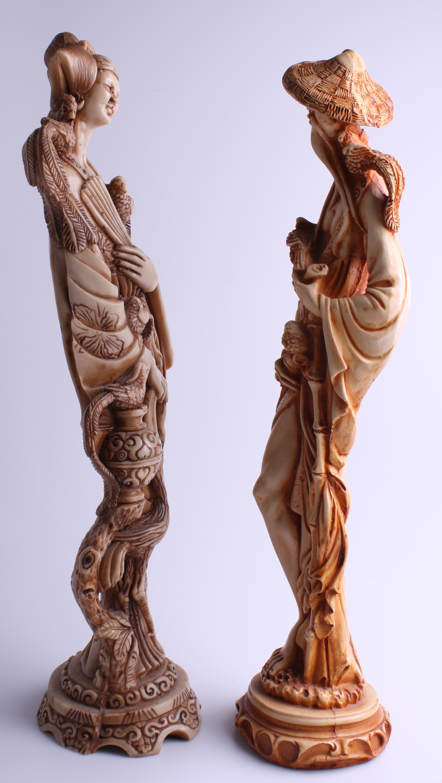 Images for 120095. STATUES, a pair, composite materials, Oriental