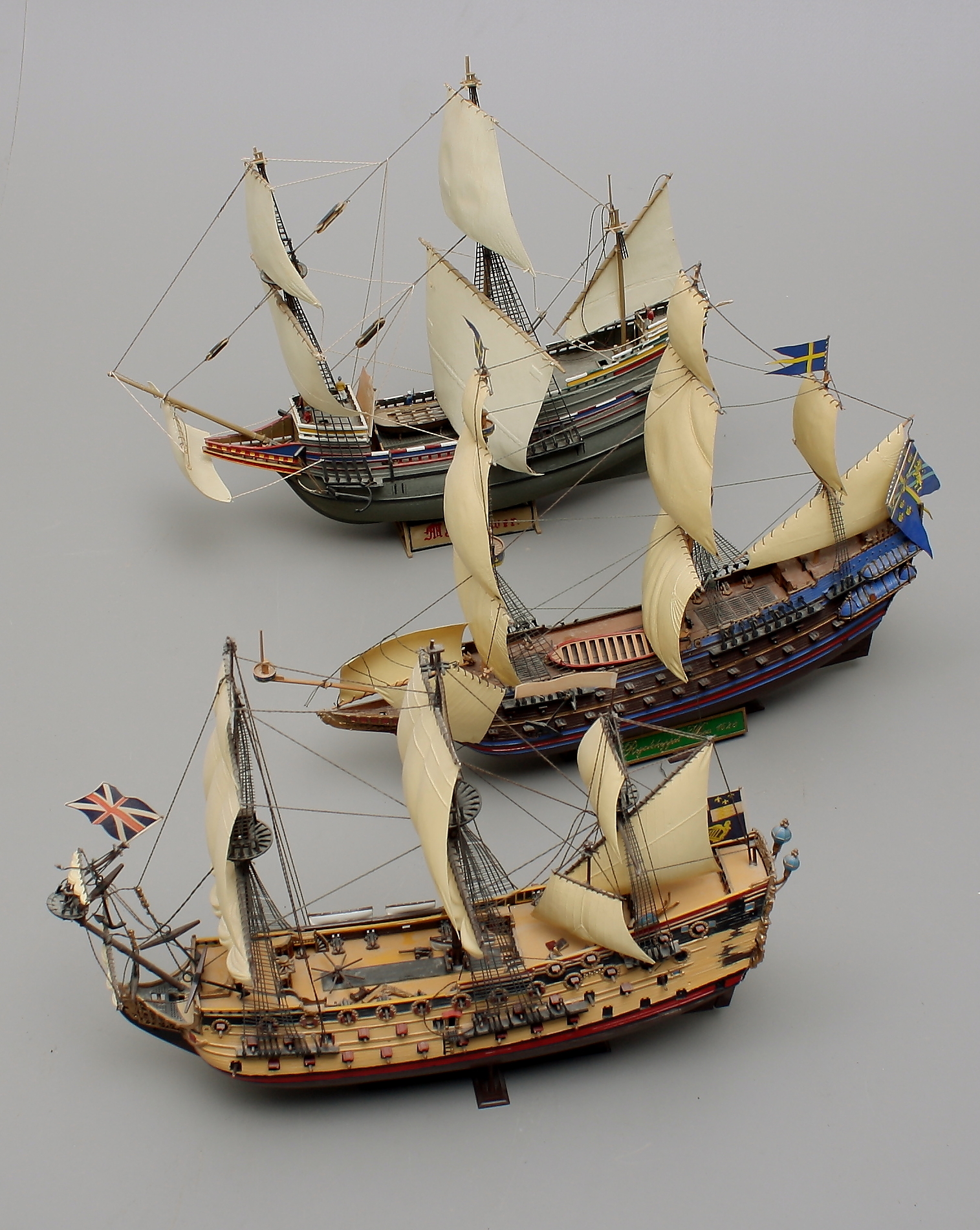 Images for 125861. MODEL BUILDING, 3 sailing ships, balsa wood, plastic ...