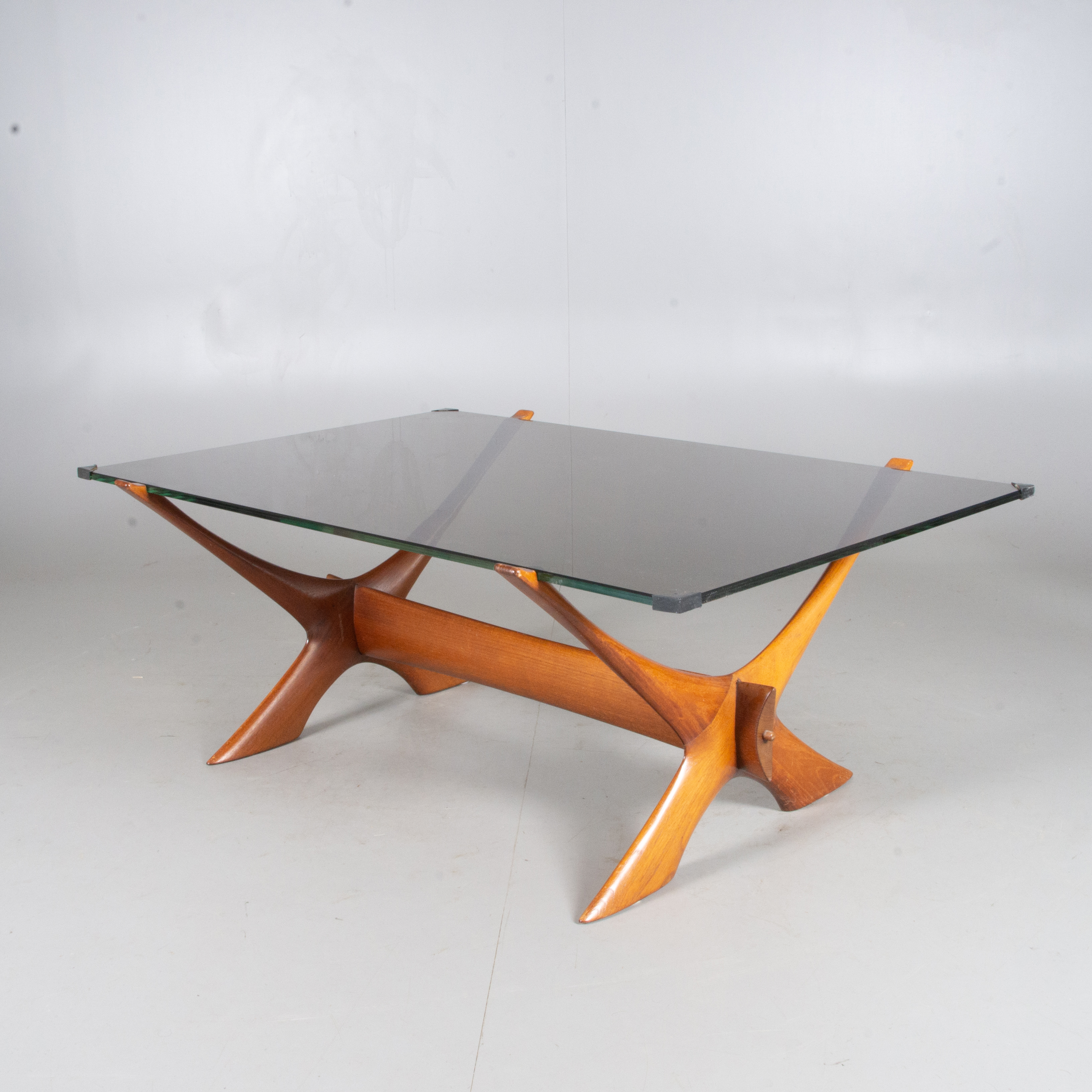 COFFEE TABLE WITH GLASS DISC, Fredrik Schriever Abeln, teak Coffee table, teak and glass, Fredrik Schriever Abeln