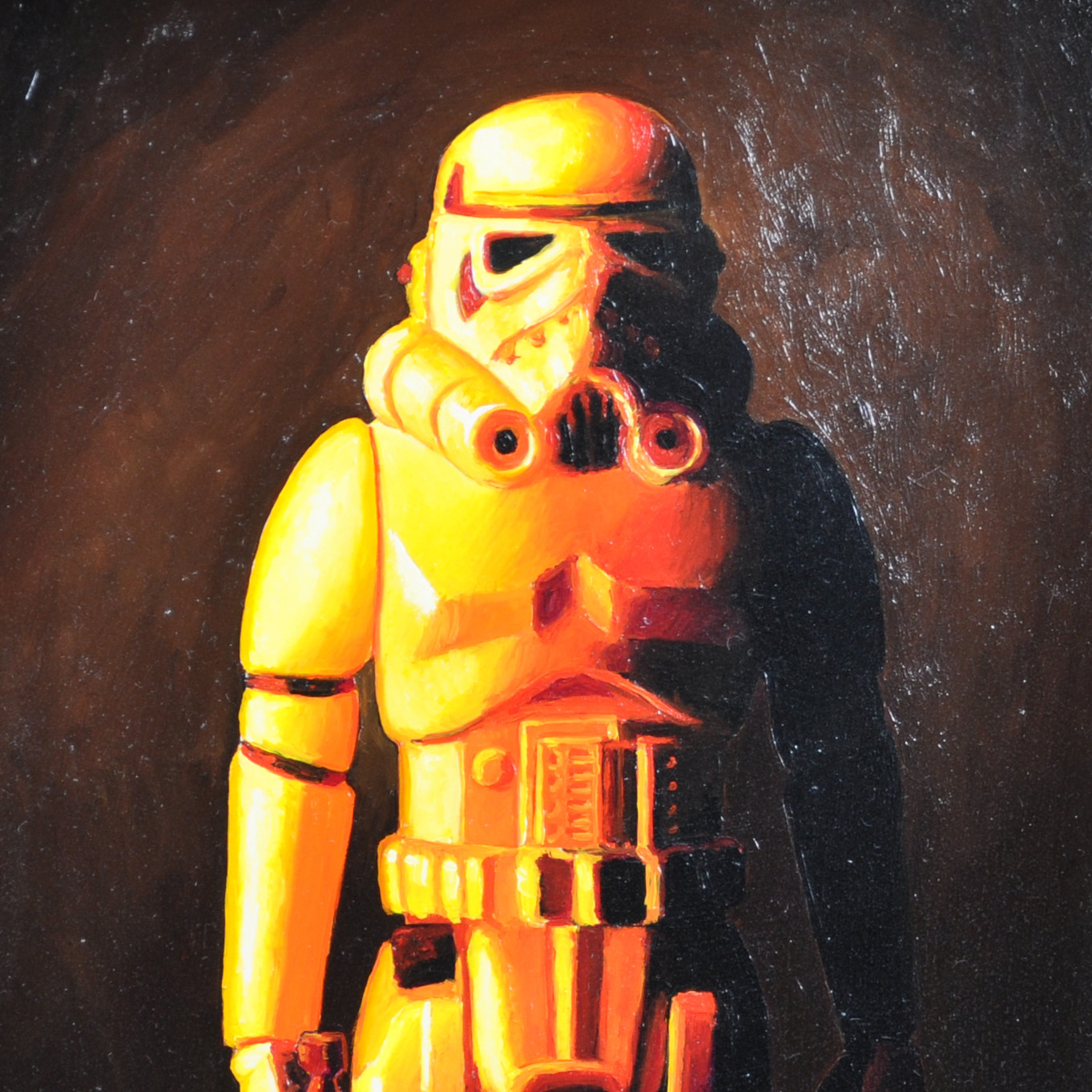 Images for 1360859. MATS GUNNARSSON. Stormtrooper Vintage Star Wars Figure Oil Painting