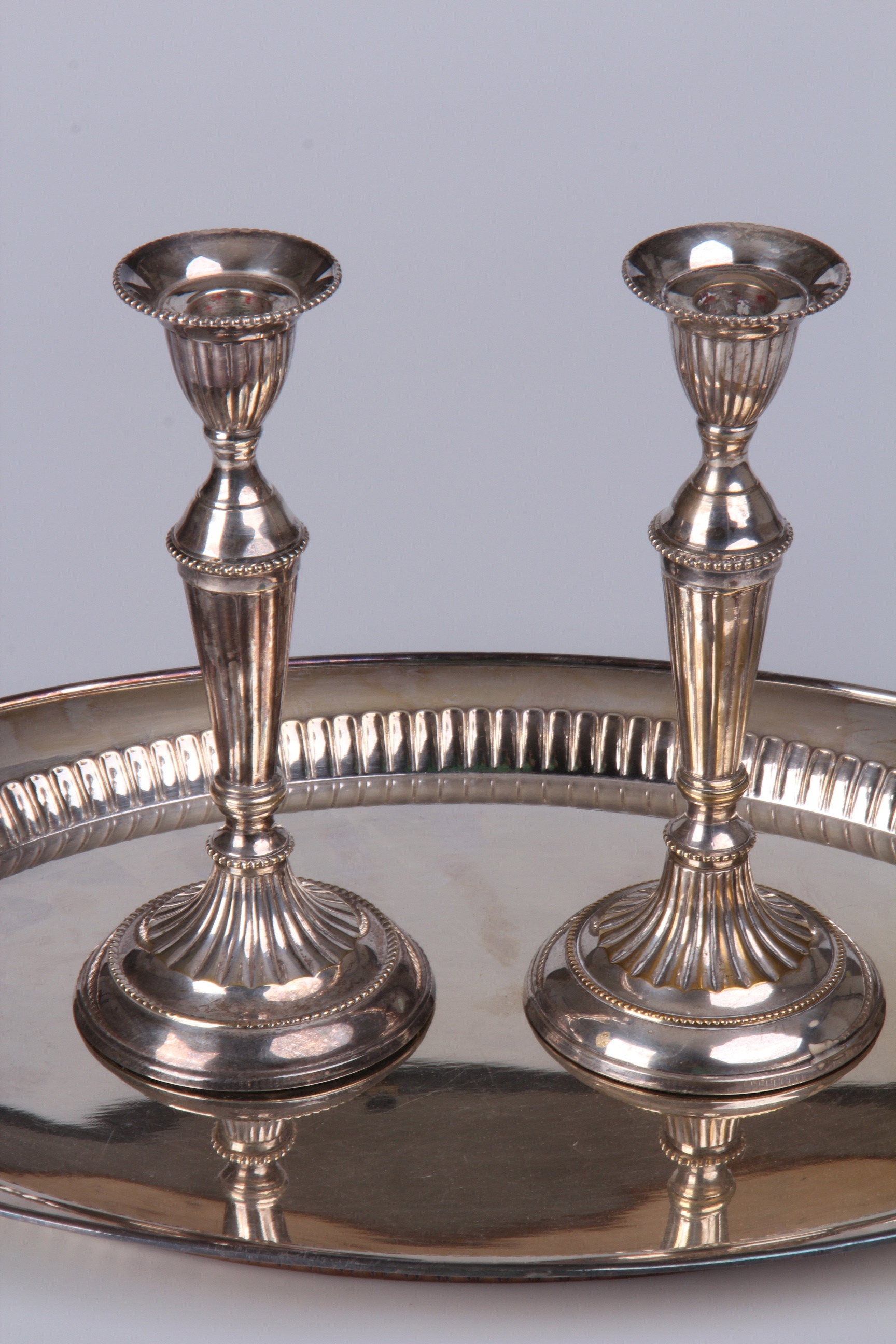 Images for 141084. TRAY and CANDLES, Nickel silver.