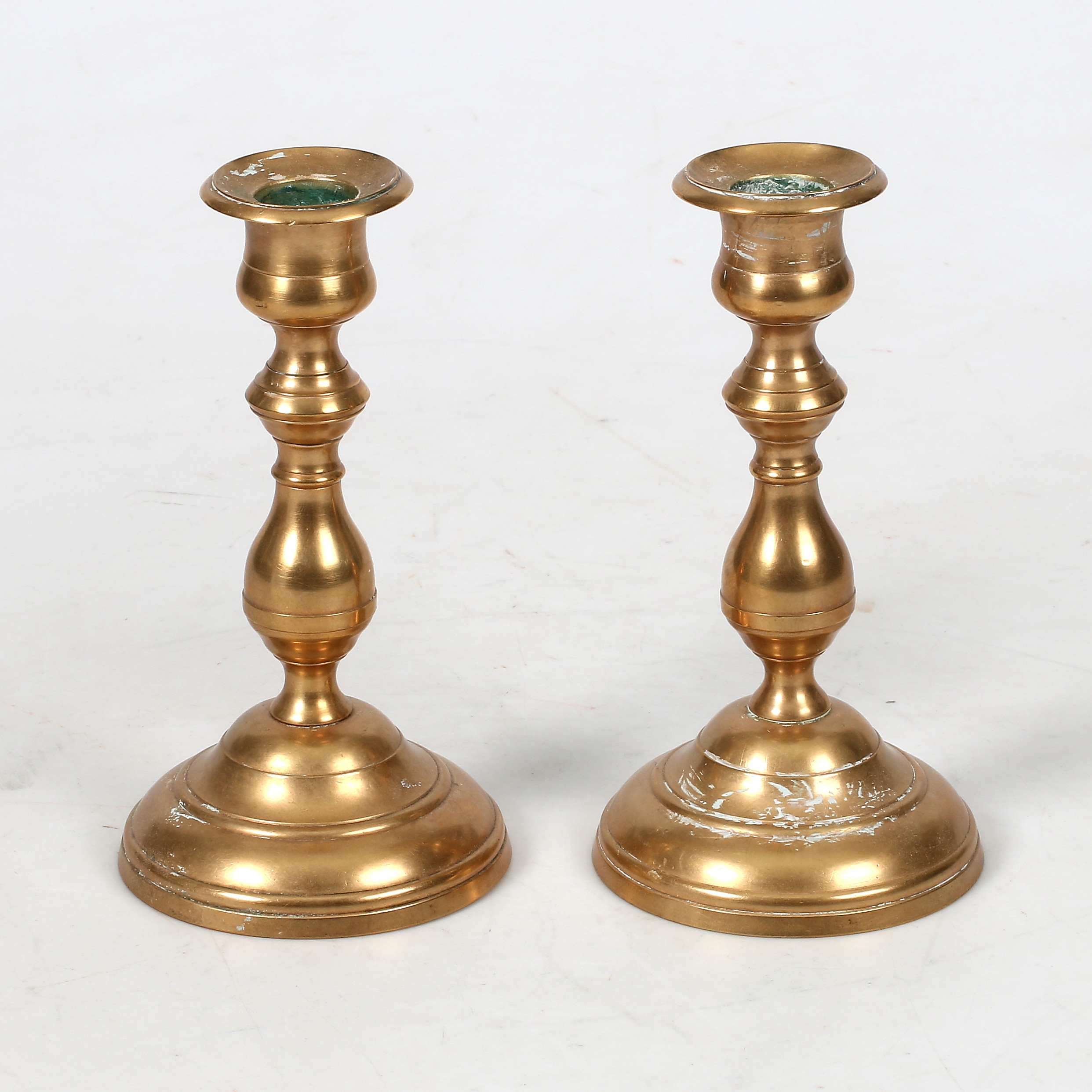 Images for 1416817. CANDLESTICKS, a pair, brass, Nils Petter Linderberg