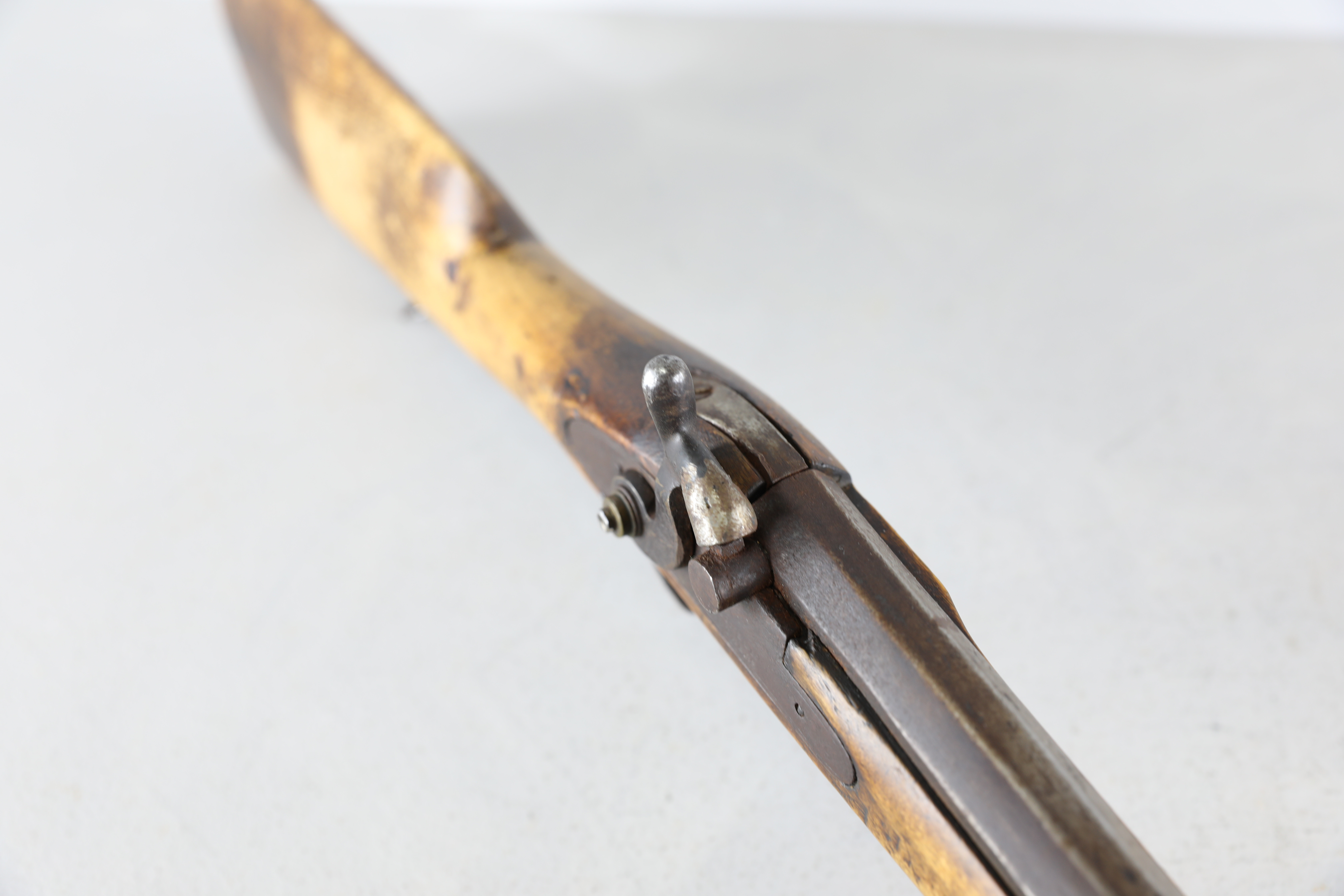 Images for 1616513. BLOCK RIFLE with hinge, glass bottle, powder horn ...