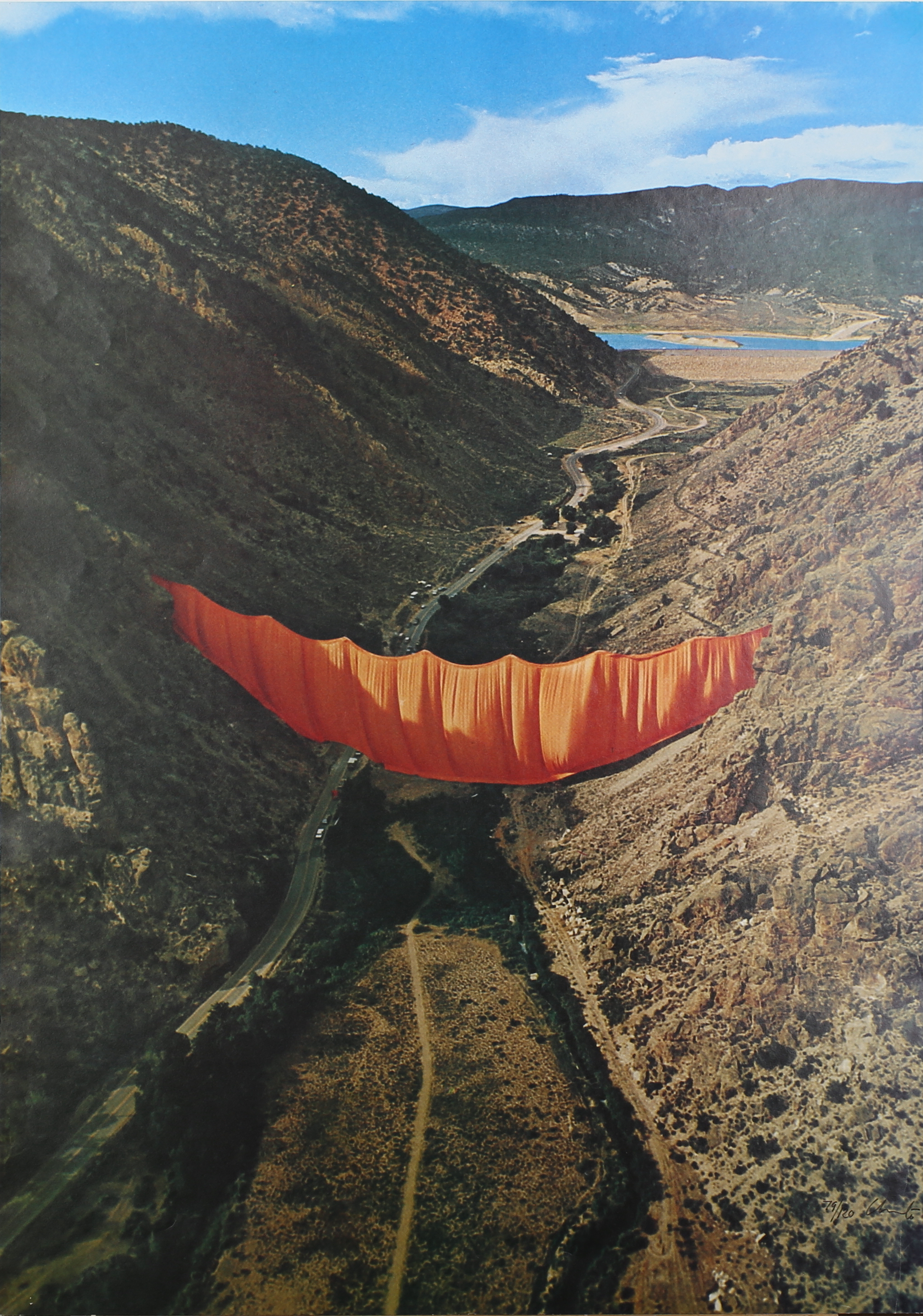 Christo Seriegrafi Valley Curtain Colorado 1970 72 Signerad