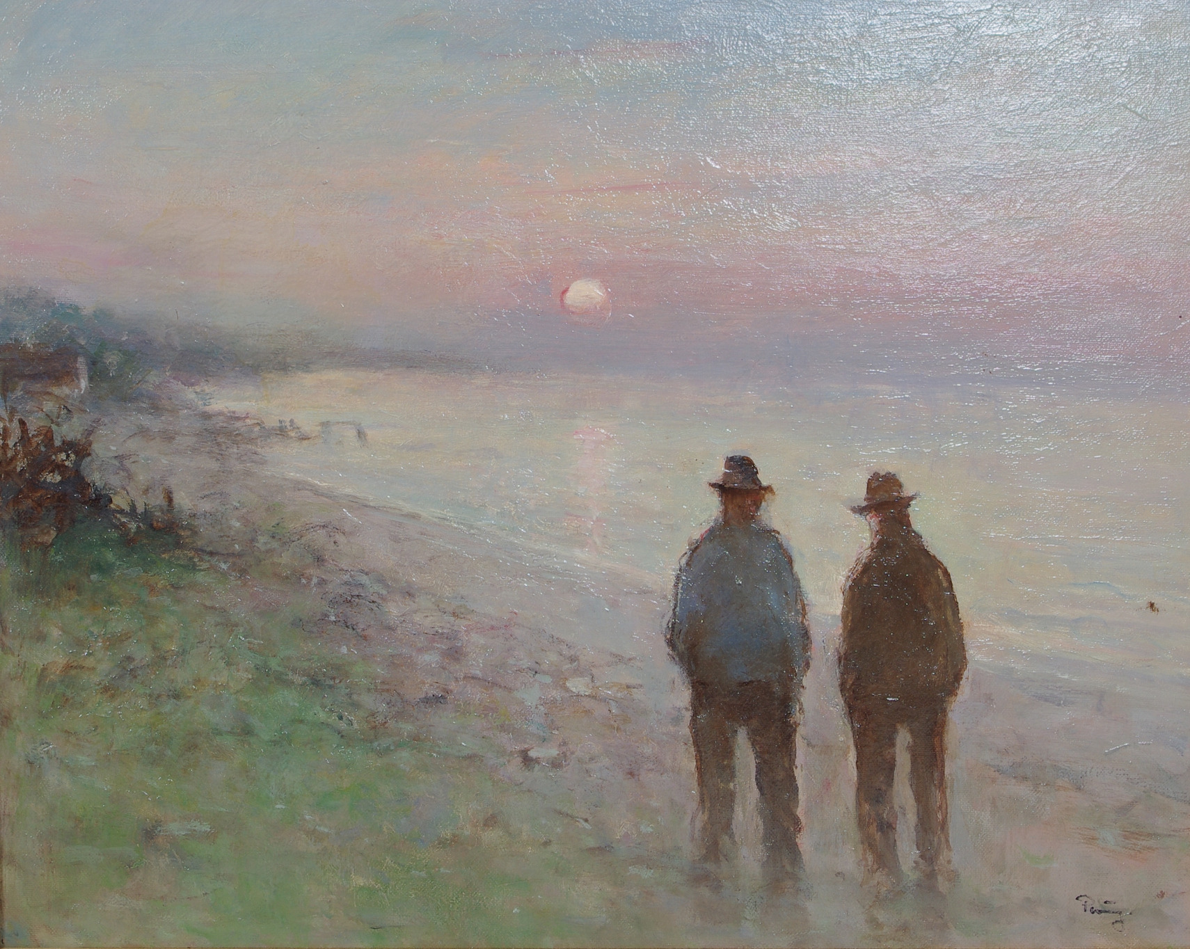 Images for 182941. EINER PLOUG. Hiking in summer evening, oil on canvas