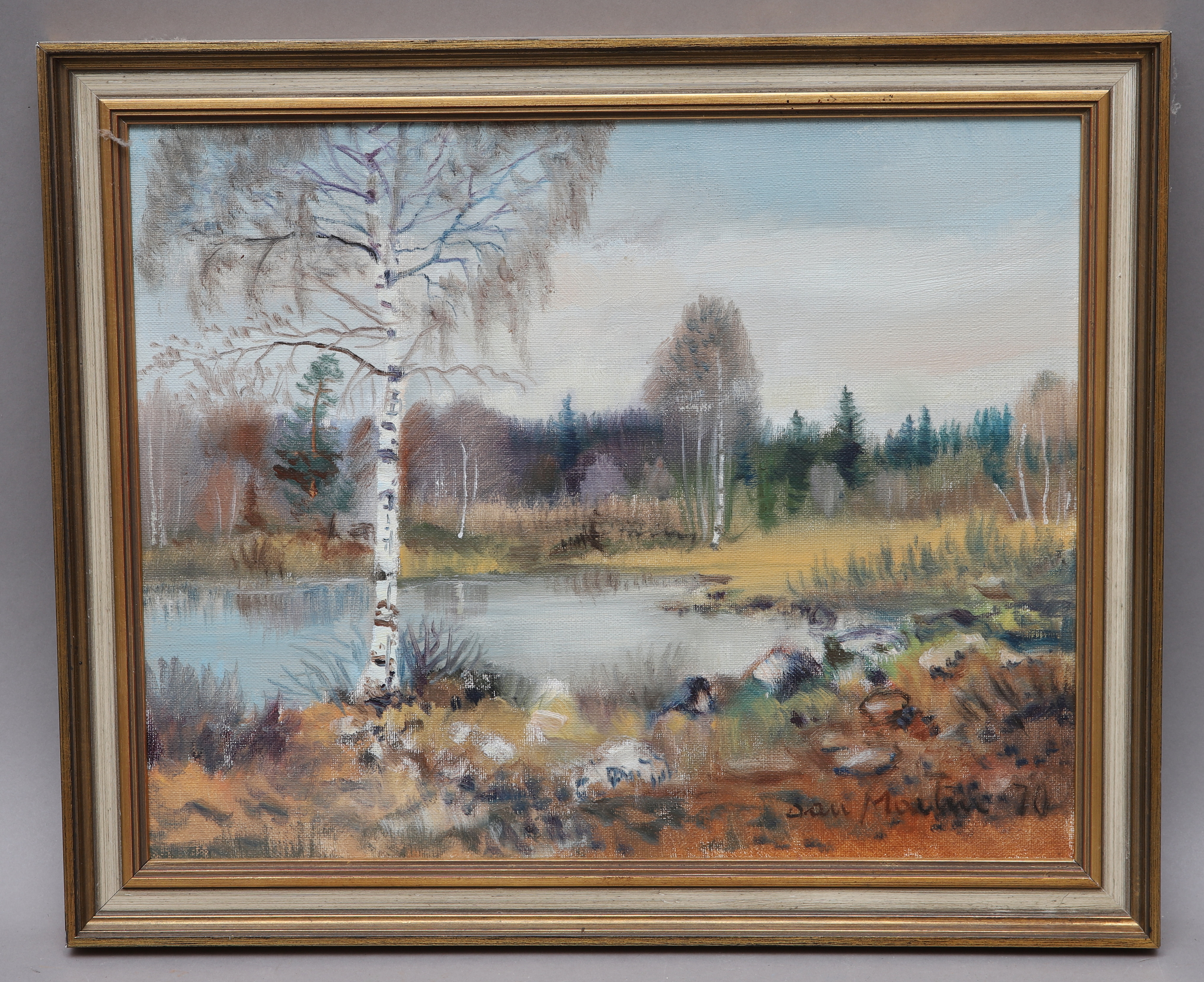 Images for 1894714. DAN MARTIN MASELL. Oil on canvas, lake in forest ...