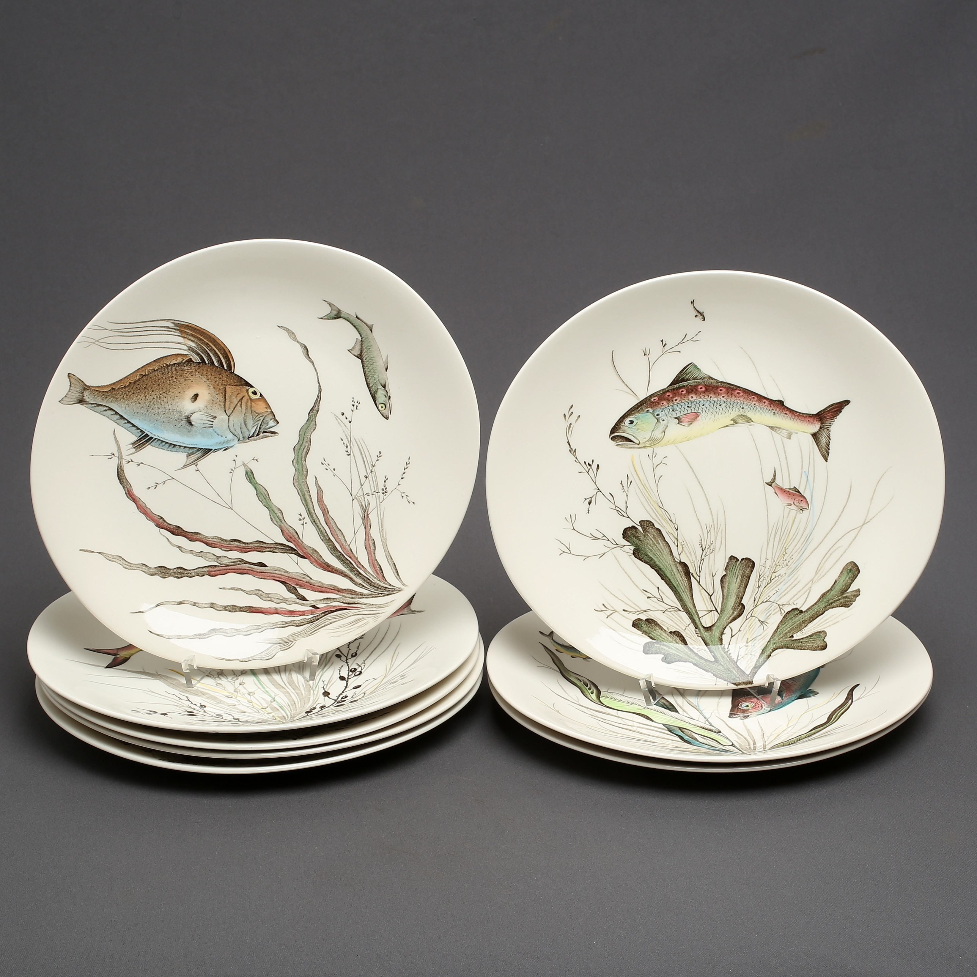 Images for 1918915. FISH PLATES, 8 pcs, porcelain, "Fish", Johnson Bros