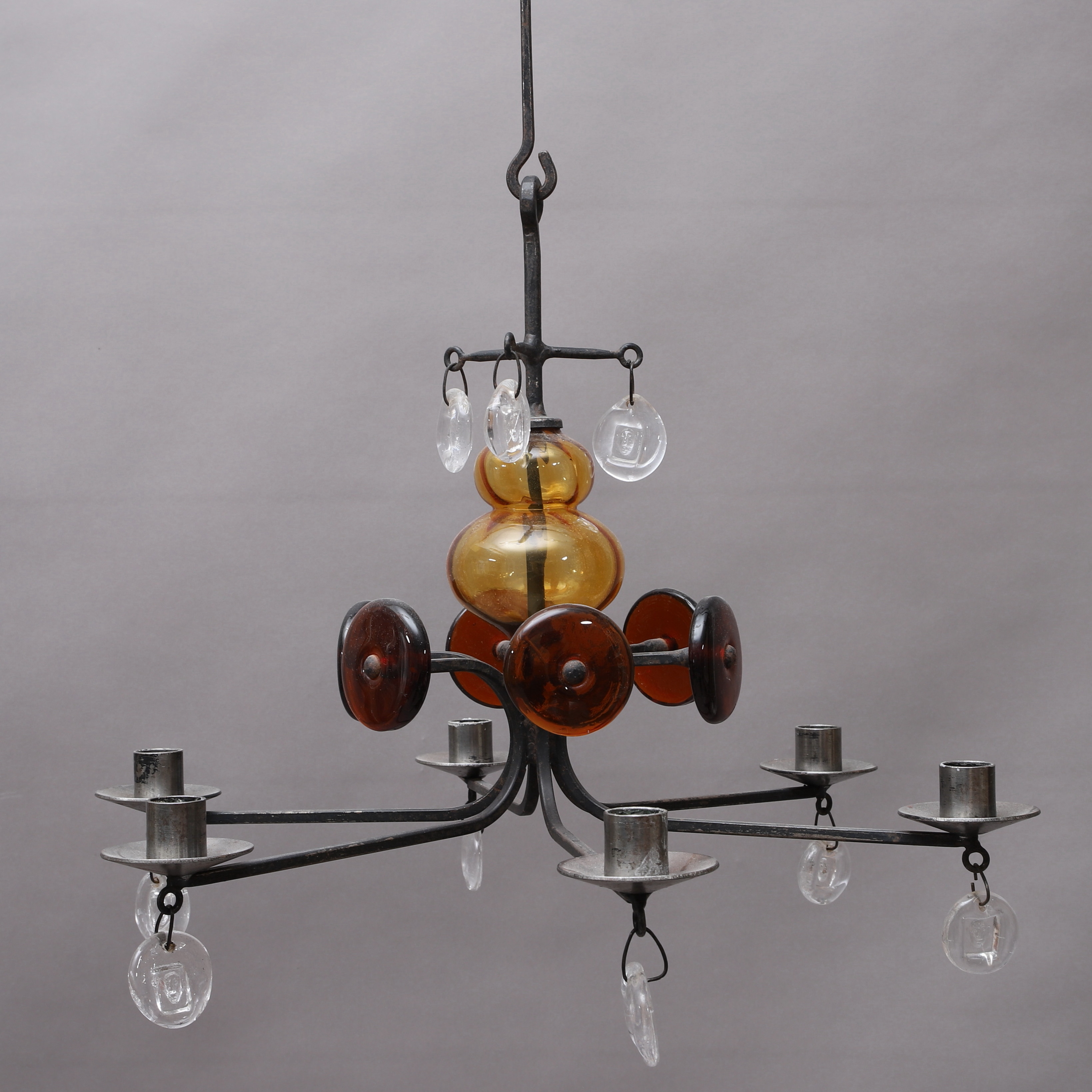 ERIK HÖGLUND. takkrona, smide & glas, Boda, 1960/70-tal. | Barnebys