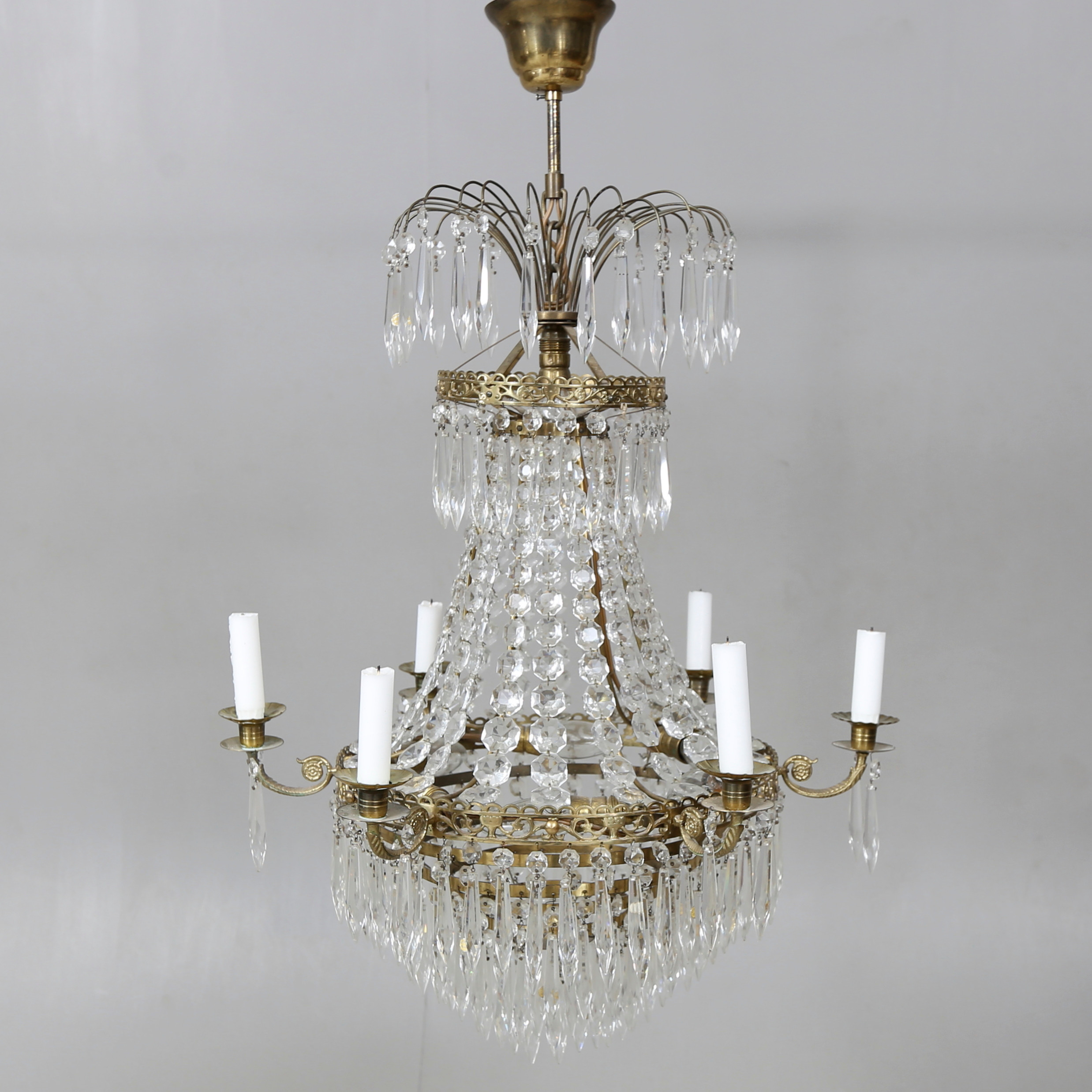 LJUSKRONA, empirstil, 1900-tal, höjd ca. 70 cm. | Barnebys