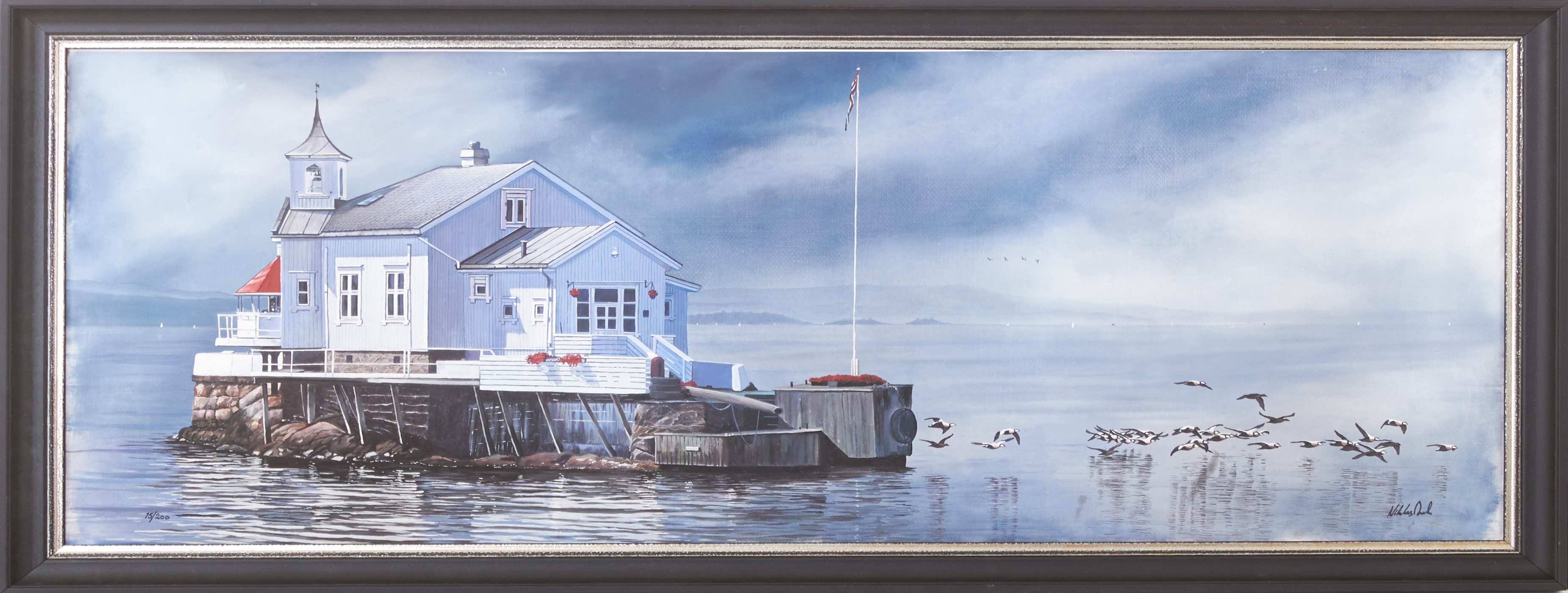 2090798. NIKLAS AMUNDSON. Merimotiivi, signeerattu ja numeroitu 15/200, öljypainatus Paneeli