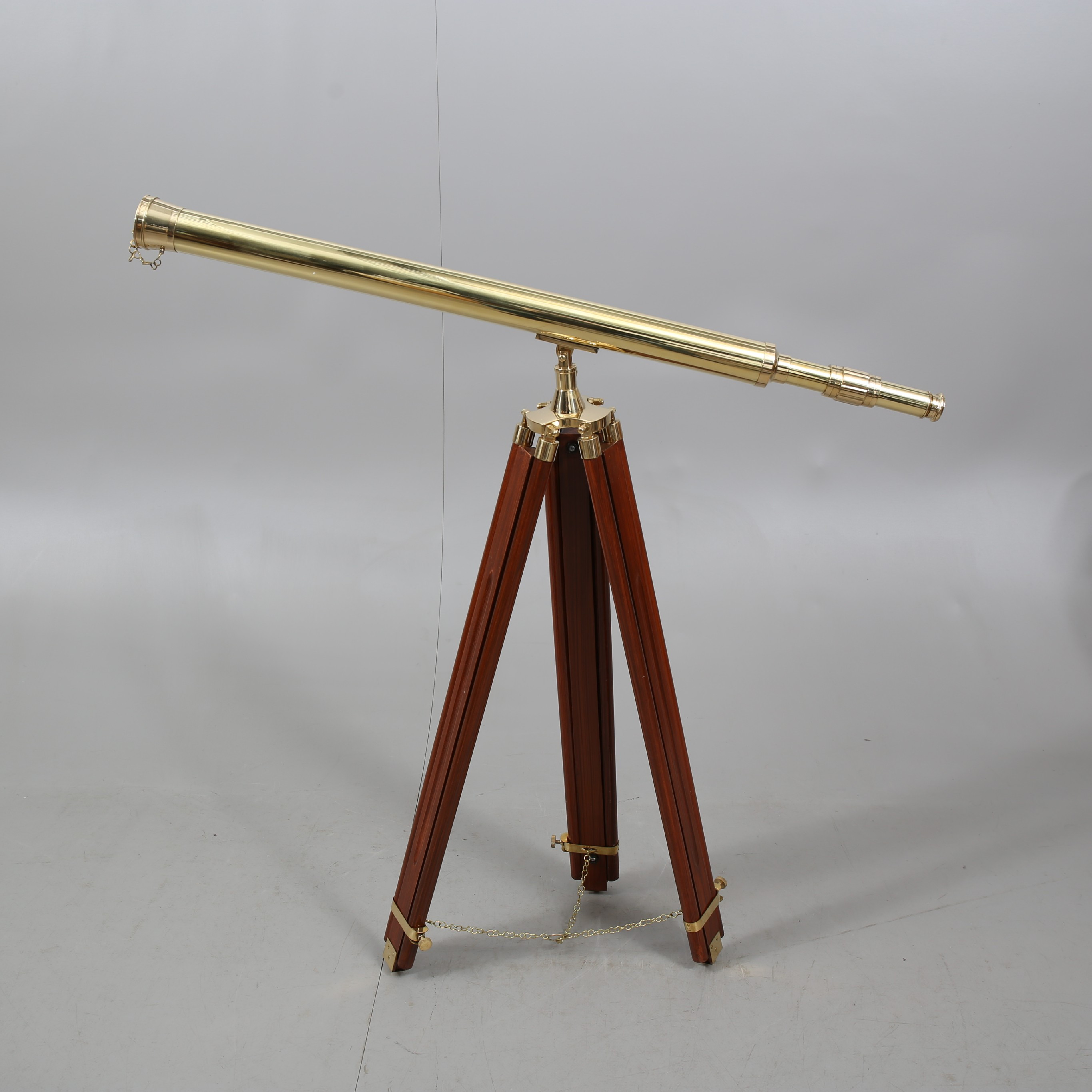 Images for 2095825. BINOCULARS WITH STAND, wood and brass, 2000s