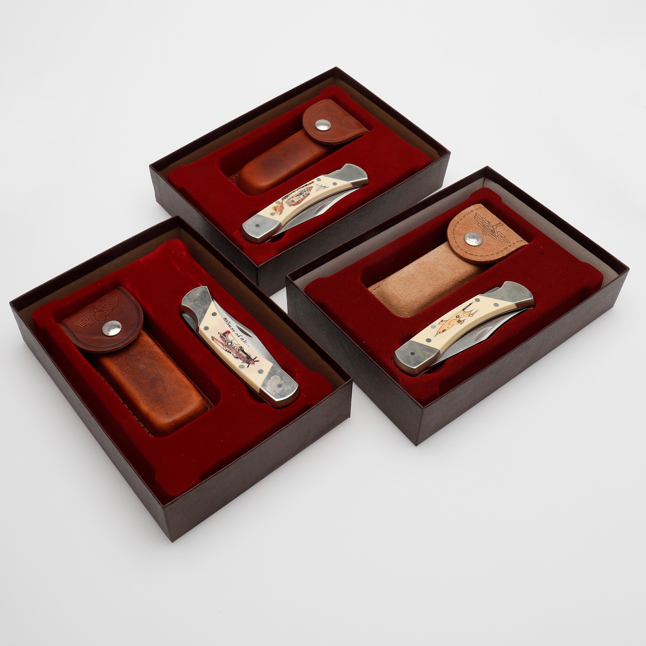 Images for 2097910. FALLING KNIVES, 3 PCS, SCHRADE CUTLERY. "Great