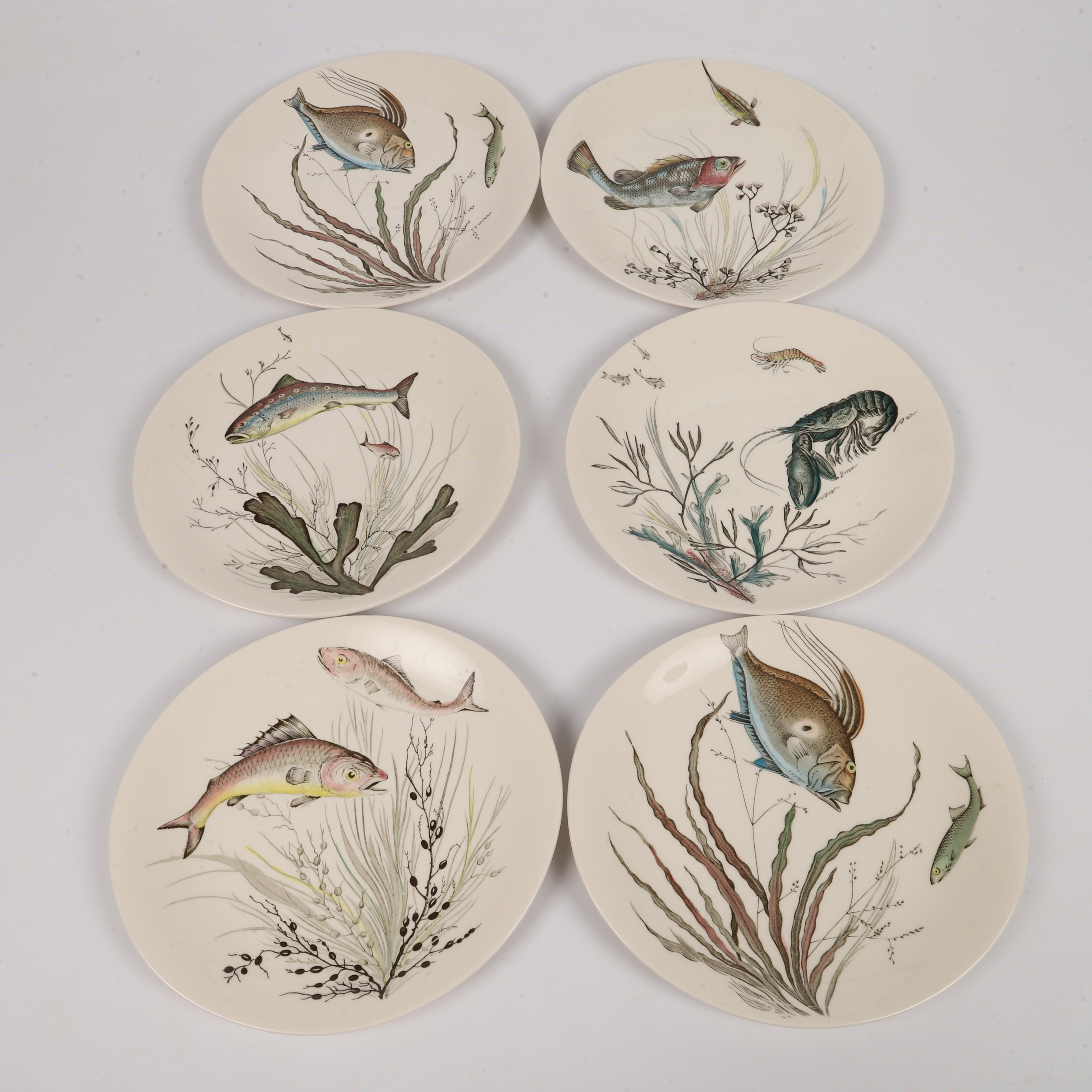 Images for 2132422. FISH PLATES, 6 pieces, "Fish", Johnson & Bros