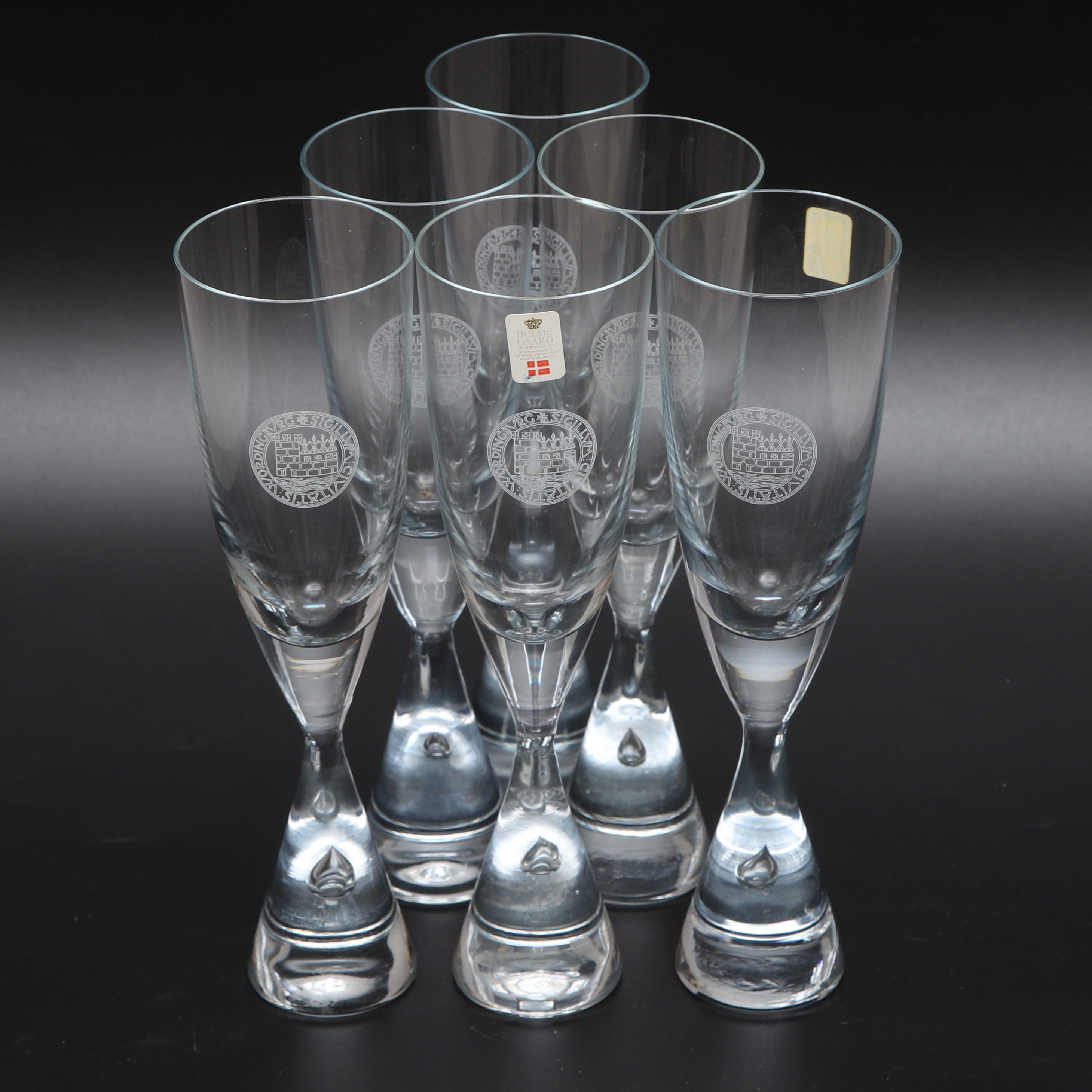 Bilder för 2137261. BENT SEVERIN. champagneglas, 6 st, "Princess", Holmegaard, Danmark.