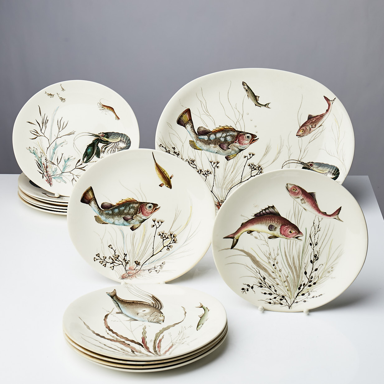 Images for 2174844. PLATES 12 pcs + 1 serving dish, "Fish", Johnson